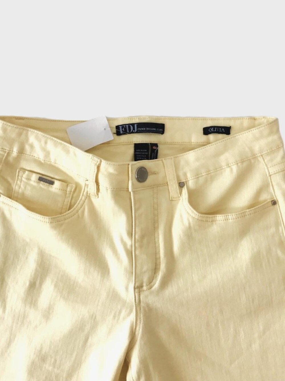FDJ Olivia Butter Yellow Straight Slim Ankle Jeans - Size 6 - NWT - Picture 5 of 9